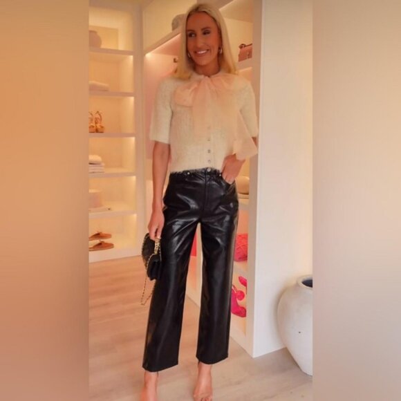 ZARA ORGANZA BOW KNIT SWEATER - Picture 2 of 6